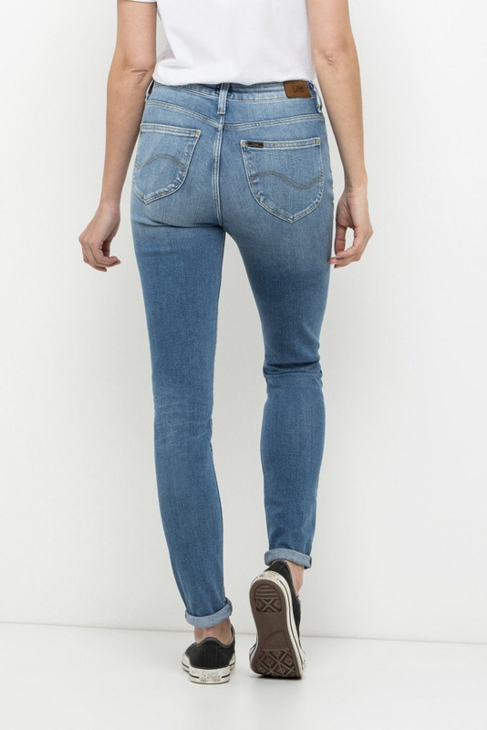 LEE SCARLETT HIGH DAMSKIE SPODNIE JEANSOWE STAKE BLUE L626KIMU