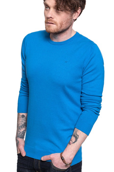 MĘSKI SWETER WRANGLER CREW KNIT DIRECTOIRE BLUE W8A0PDXKL 112132359