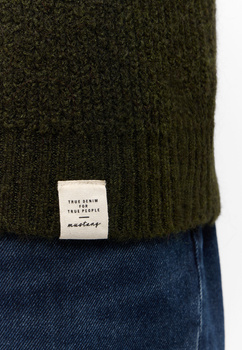 MUSTANG EMIL C CREW MĘSKI SWETER ELEGANCKI RIFLE GREEN 1015801 6514