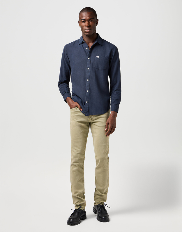 MESKIE SPODNIE WRANGLER GREENSBORO DARK TEA 112362437