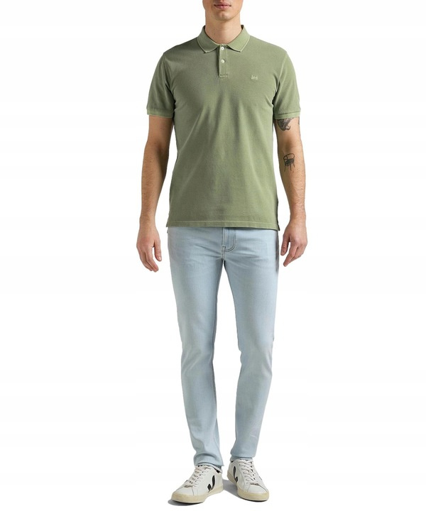 LEE NAT DYE POLO MĘSKA KOSZULKA POLO LOGO BRINDLE GREEN L65CQSUA 112145345
