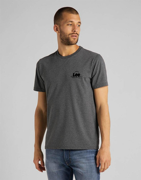 LEE SS TONAL FLOCK LOGO MĘSKI T-SHIRT DARK GREY MELE L62SFE06 112114819