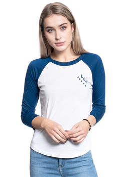 DAMSKA KOSZULKA Z DŁUGIM RĘKAWEM LEE REGLAN RINGER TEE SLIM FIT WASHED BLUE L41NWMLR 112109102