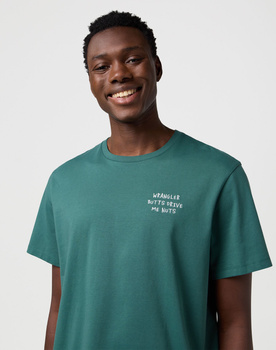 MESKA KOSZULKA  WRANGLER EMBROIDERY TEE BISTRO GREEN 112371491