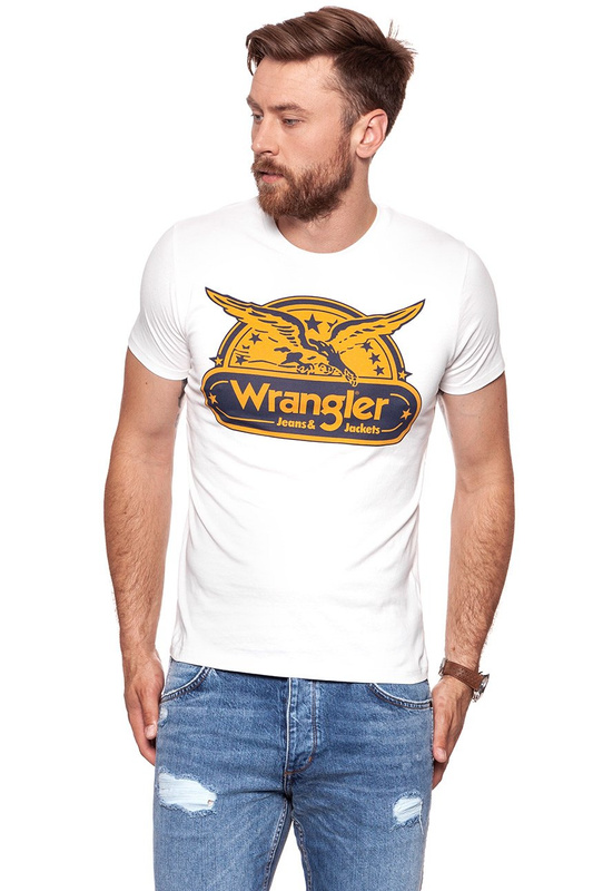 KOSZULKA WRANGLER SS EAGLE TEE OFFWHITE W7B74FK02 112131542