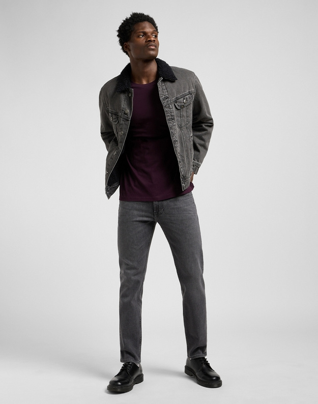 MESKA KOSZULKA  LEE SS PATCH LOGO TEE DEEP WINE 112370738