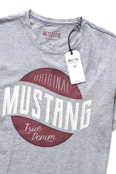 MUSTANG T SHIRT CRACK PRINT TEE MID GREY MELANGE 1007536 4164