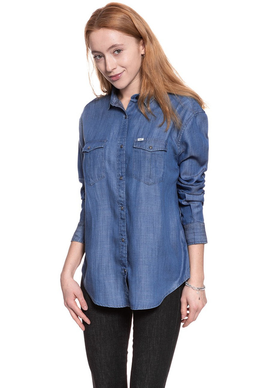 KOSZULA JEANSOWA DAMSKA LEE WESTERN SHIRT BLEACHED DENIM L46CKRES 112110851