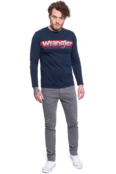 WRANGLER LS LOGO TEE NAVY W744D3114 112131093
