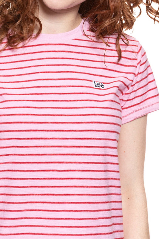 LEE T SHIRT DAMSKI STRIPE TEE FROST PINK L43JTYMC 112109644
