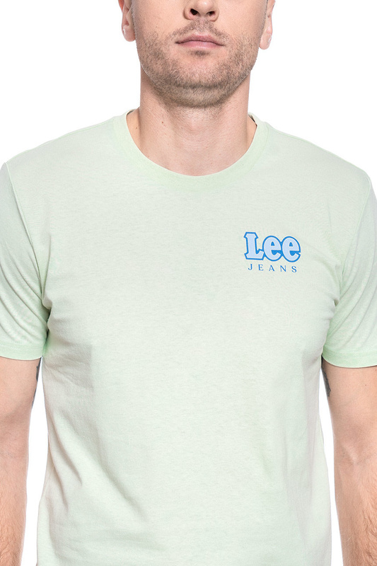 MĘSKI T-SHIRT LEE CHEST LOGO TEE REGULAR FIT SUMMER GREEN L64RRFEN