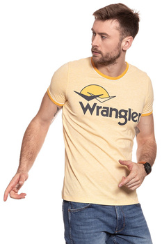 KOSZULKA WRANGLER RINGER LOGO TEE AMBER YELLOW W7B45FQUY 112131479