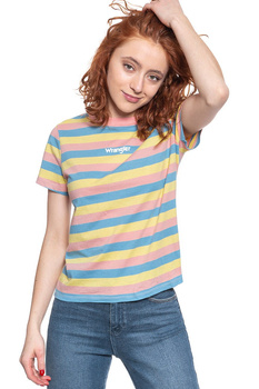 WRANGLER T SHIRT DAMSKI REGULAR RIB TEE PEACHES PINK W7N9FWP03 112131994