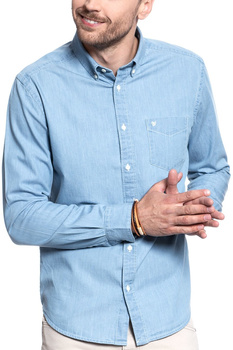 KOSZULA JEANSOWA MĘSKA WRANGLER L/S 1PKT BUTTON-DOWN LIGHT INDIGO W58838S4E 112129622