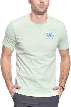 MĘSKI T-SHIRT LEE CHEST LOGO TEE REGULAR FIT SUMMER GREEN L64RRFEN