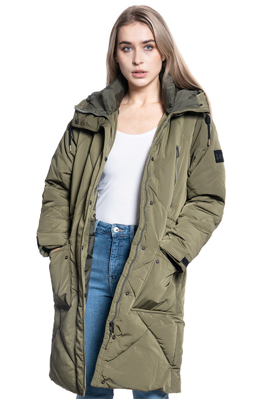 DAMSKA KURTKA ZIMOWA LEE ELONGATED PUFFER OLIVE GREEN L56FMKNX 112113036