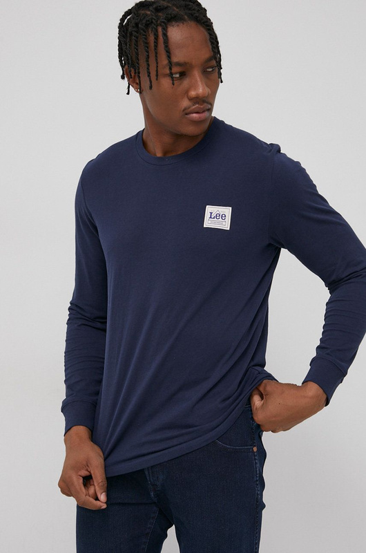 LEE LS BRANDED TEE MĘSKI LONGSLEEVE BRIGHT NAVY L63MJACF 112144214