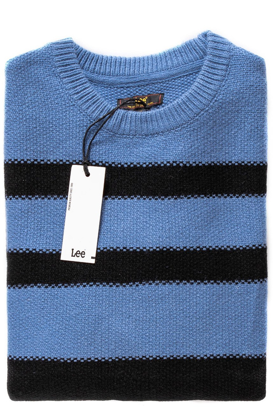 MĘSKI SWETER LEE STRIPED WOOL MIX BLACK L83LLN01 112122393