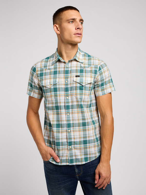 LEE MĘSKA KOSZULA LEE SS WESTERN SHIRT EVERGREEN 112349937