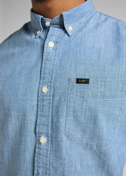 LEE BUTTON DOWN SS MĘSKA KOSZULA JEANSOWA KRÓTKI RĘKAW NAVY L886NS35 112145647