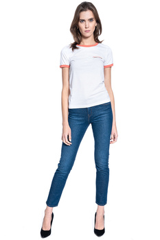 DAMSKI T-SHIRT LEE RINGER TEE SLIM FIT BRIGHT WHITE L40PEPLJ 112108662