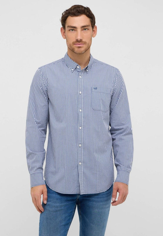 Męska Koszula Mustang Style Chester Gingham Check Middle Blue 1016947 12796