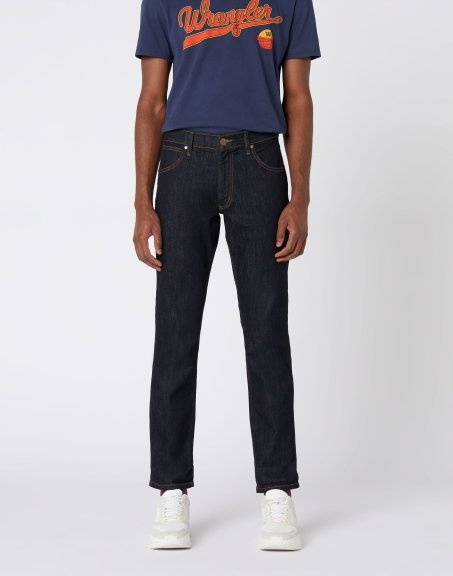 WRANGLER GREENSBORO MĘSKIE SPODNIE JEANSOWE DARK RINSE W15QP690A 112127020