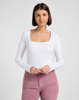 DAMSKA KOSZULKA LEE LS SQUARE NECK BRIGHT WHITE 112370952