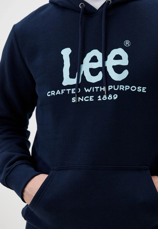 LEE MĘSKA BLUZA Z KAPTUREM LEE LOGO HOODIE EMPEROR NAVY 112358010