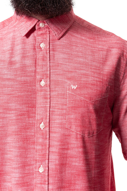 KOSZULA WRANGLER LS 1 PKT SHIRT TRUE RED W5760OO74 112129451