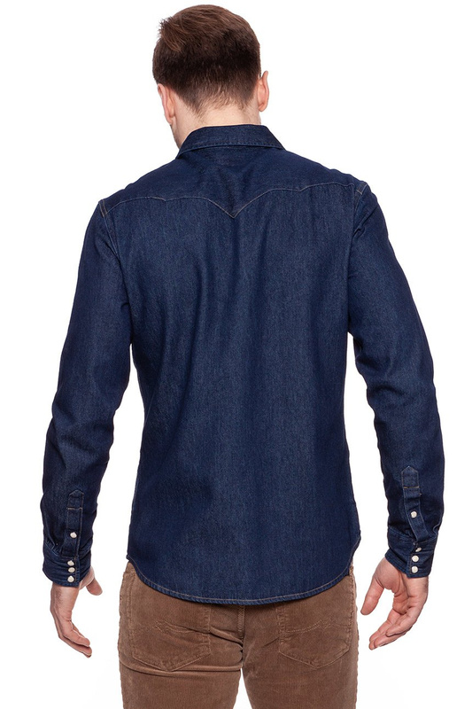 KOSZULA JEANSOWA MĘSKA WRANGLER WESTERN DENIM SHIRT DRY INDIGO W59421DZ0 112129744