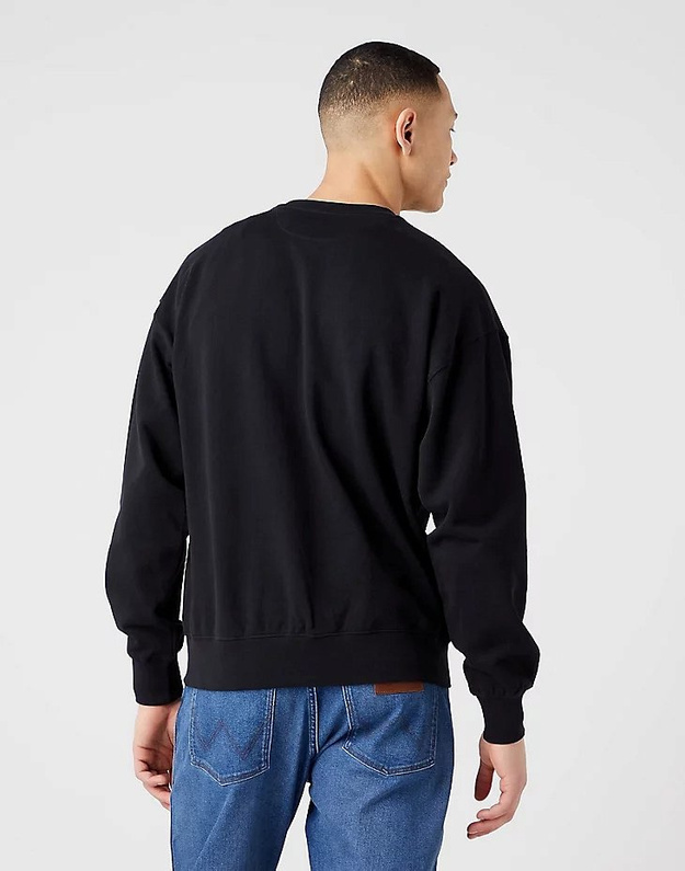 WRANGLER VARSITY CREW MĘSKA BLUZA LOGO BLACK W668IL100 112321152