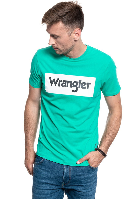 WRANGLER SS LOGO TEE PEACOCK GREEN W742FK082 112131079