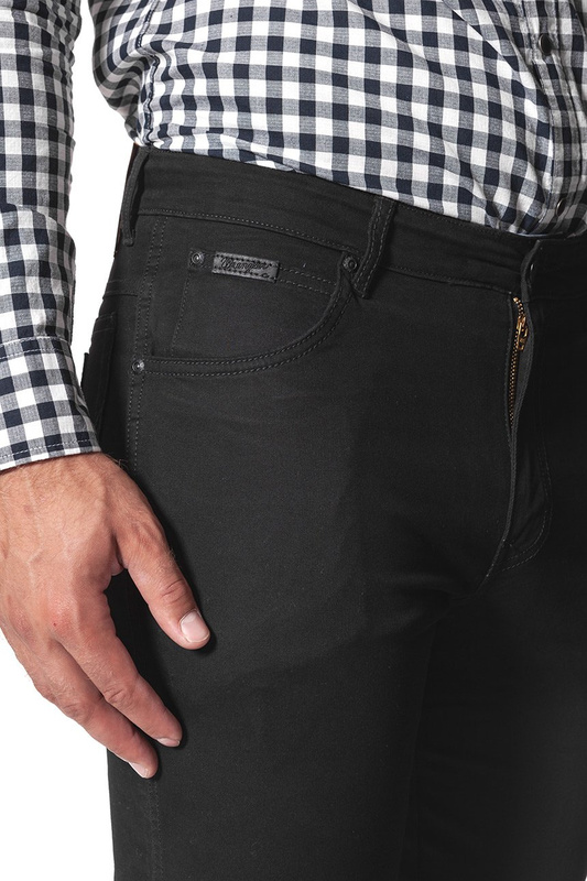 WRANGLER SPODNIE MĘSKIE TEXAS STRETCH BLACK W121AP100