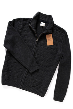 WRANGLER ZIP THRU KNIT DARK GREY MEL W8601RH06