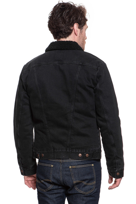 KURTKA JEANSOWA WRANGLER 124MJ SHERPA BLACK WASHED W4MSB5236 112129149