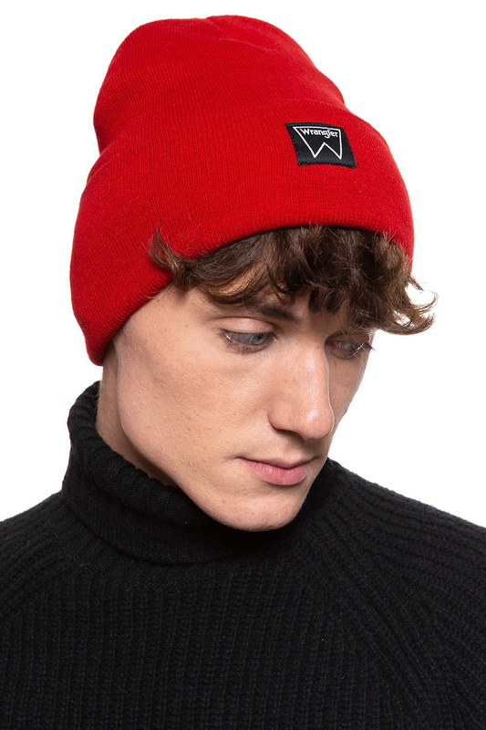 MĘSKA CZAPKA ZIMOWA WRANGLER BASIC BEANIE CRIMSON RED W0U0UHX51 112125777