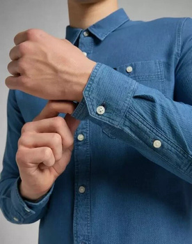 LEE LEESURE SHIRT MĘSKA KOSZULA MATERIAŁOWA WASHED BLUE L66NCCLR 112145377