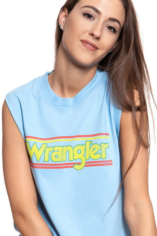 WRANGLER T SHIRT DAMSKI 80´S TANK CERULEAN W7014GFVT 112130882