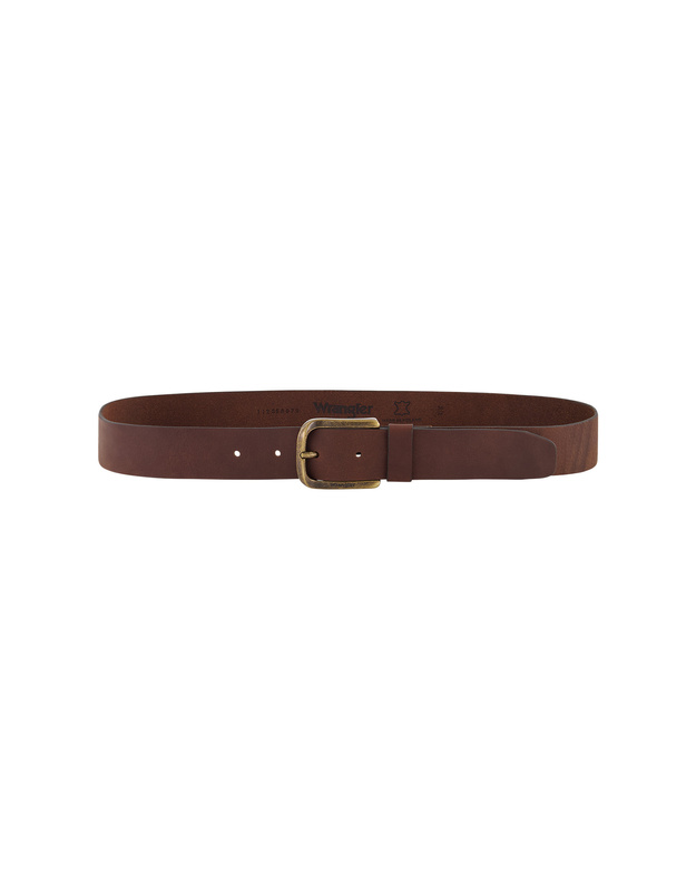 MĘSKI PASEK KLAMRA WRANGLER  FULL GRAIN BELT DARK BROWN 112358072