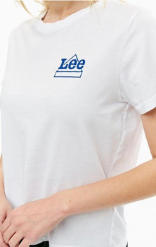 LEE MINI LOGO TEE DAMSKI T-SHIRT KOSZULKA Z KRÓTKIM RĘKAWEM WHITE L44KEP12 112109907