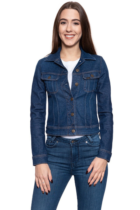 DAMSKA KURTKA JEANSOWA LEE SLIM RIDER DARK GARNER L541DJUV 112112640