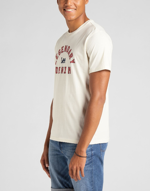LEE LEGENDARY DENIM TEE MĘSKI T-SHIRT KOSZULKA NADRUK ECRU L61YFQNQ 112145302