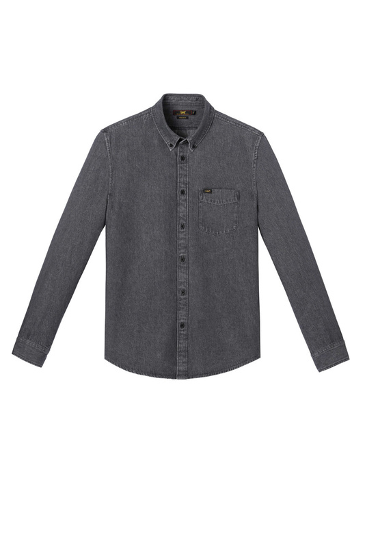 LEE BUTTON DOWN MĘSKA KOSZULA JEANSOWA Z DŁUGIM RĘKAWEM JEANS ASPHALT L880PAFZ 112123373
