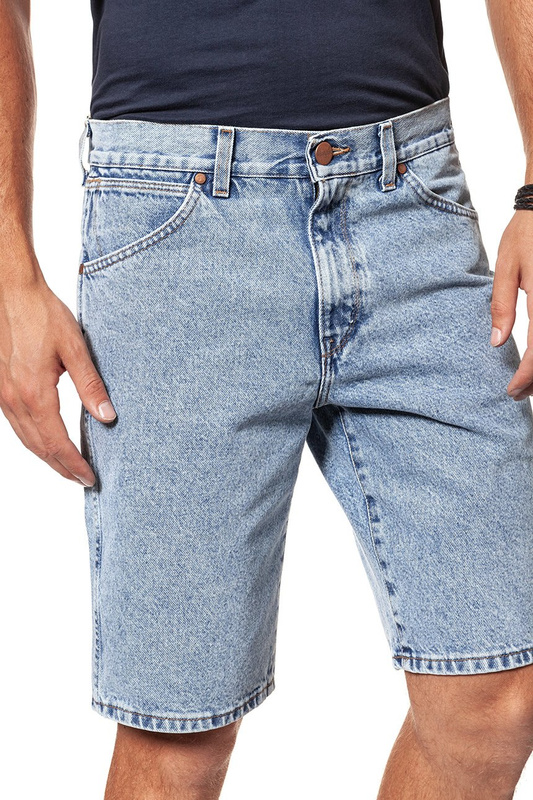 KRÓTKIE SPODENKI WRANGLER DENIM SHORT B&Y SPEEDY BLUE W14C05184 112126584