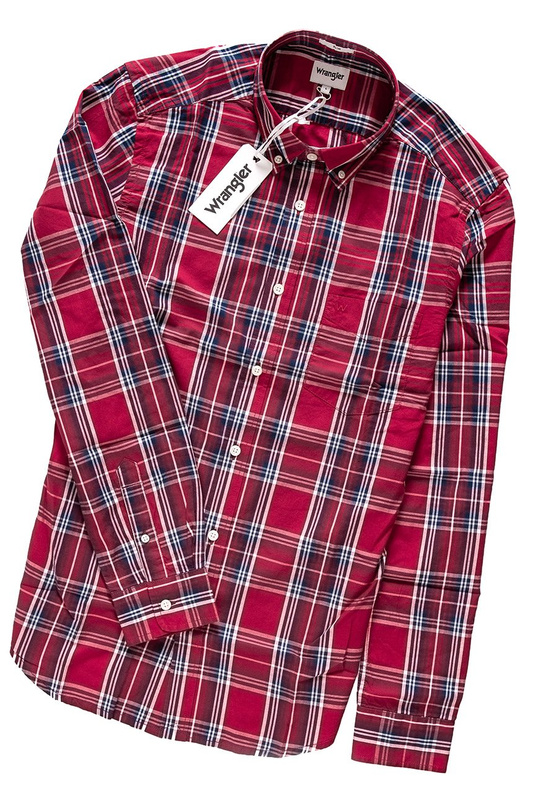 KOSZULA WRANGLER LS 1PKT BUTTON DOWN SCARLET RED W5883TPUU 112129657