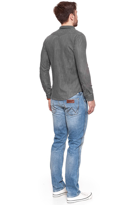 LEE WESTERN SHIRT SLIM GREY WASH L643KEFUS