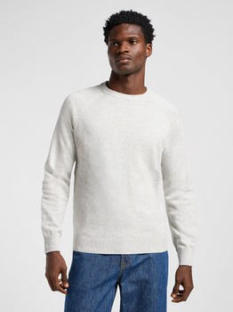 LEE MĘSKI SWETER LEE CLEAN RAGLAN SWEATER SHARP GREY MEL 112363889