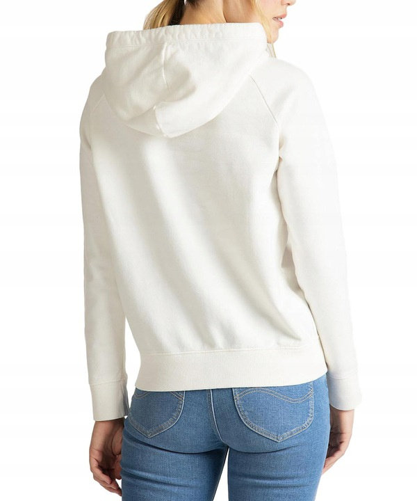DAMSKA BLUZA Z KAPTUREM LEE HOODIE WHITE CANVAS L53WTXRR 112112596
