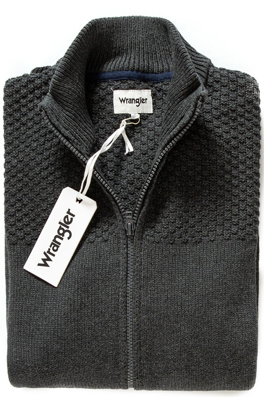 WRANGLER FULL ZIP KNIT DARK GREY MEL W8A3RKX06 112132371